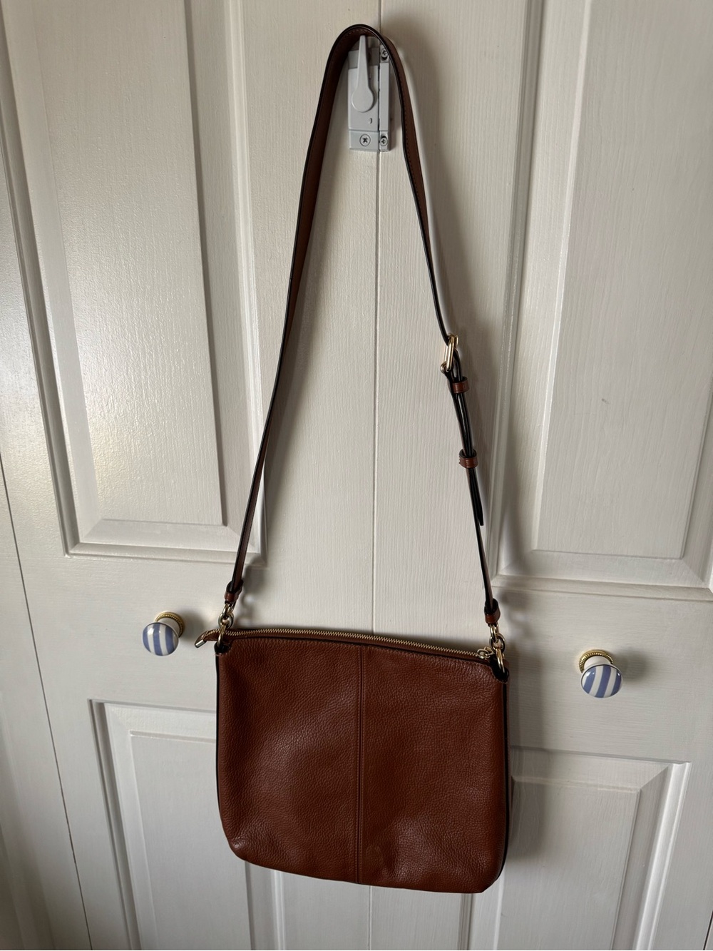 Coach Brown Leather Crossbody Bag with Gold Hardware Gently Used - Picture 4 of 7